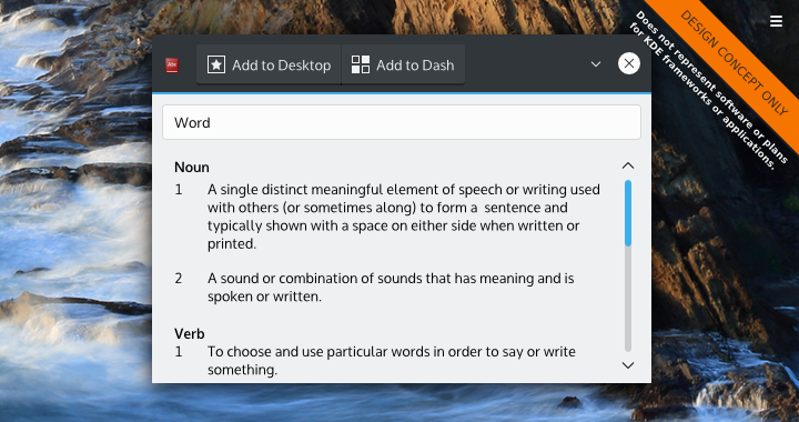 The dictionary plasmoids - launched as an application